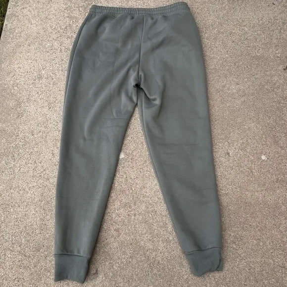 Thletex Green Jogger Pants Men Medium 32x27.5” Pull On Drawstring Poly Thick - Picture 3 of 8